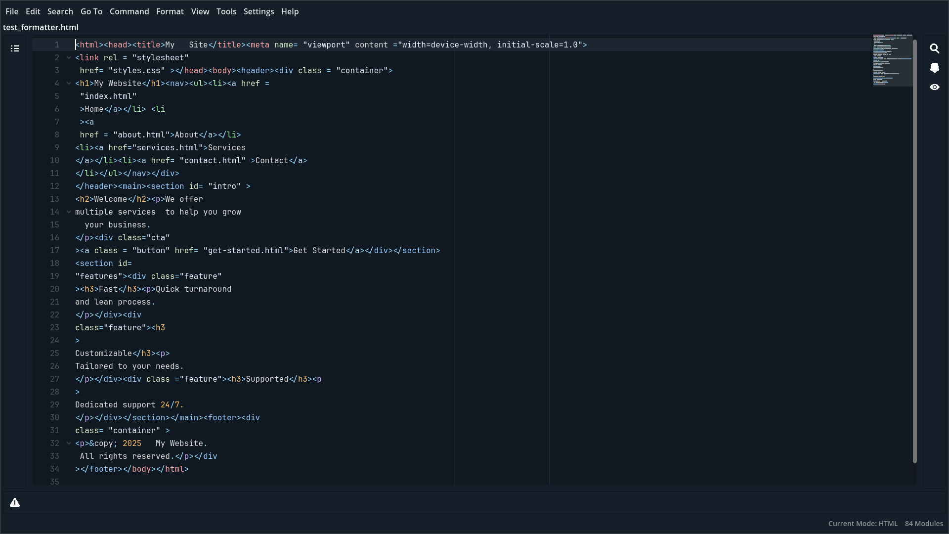 Auto Formatter Before